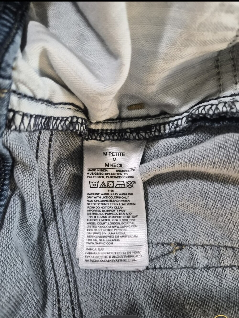 [LIKE NEW] GAP Womens Petite Medium Mid Rise Knit Easy Baggy Jeans Medium Indigo - Picture 11 of 11